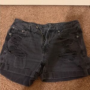 American Eagle Outfitters Charcoal Distressed Jean Shorts